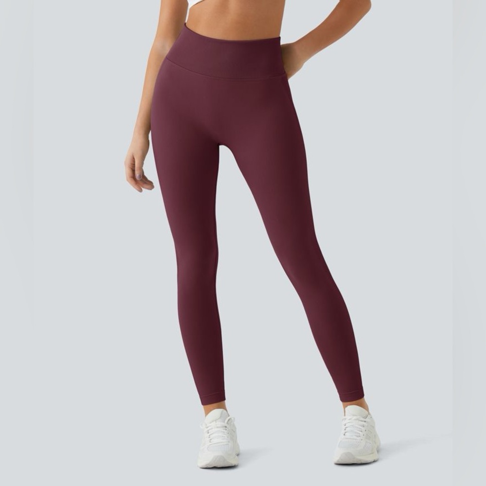HALARA Full Length Red Seamless Flow High Waisted Butt Lifting Leggings - Picture 5 of 12